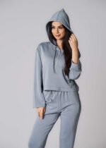 Women Plain Scuba Fabric Hoodie - Image 2