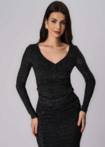 Women Knitted Pleated Blouse - Image 2