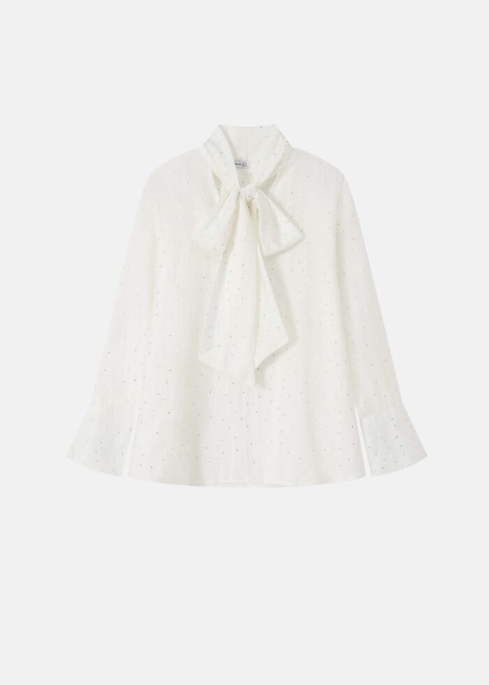 Women Strass Decor Blouse - Image 1