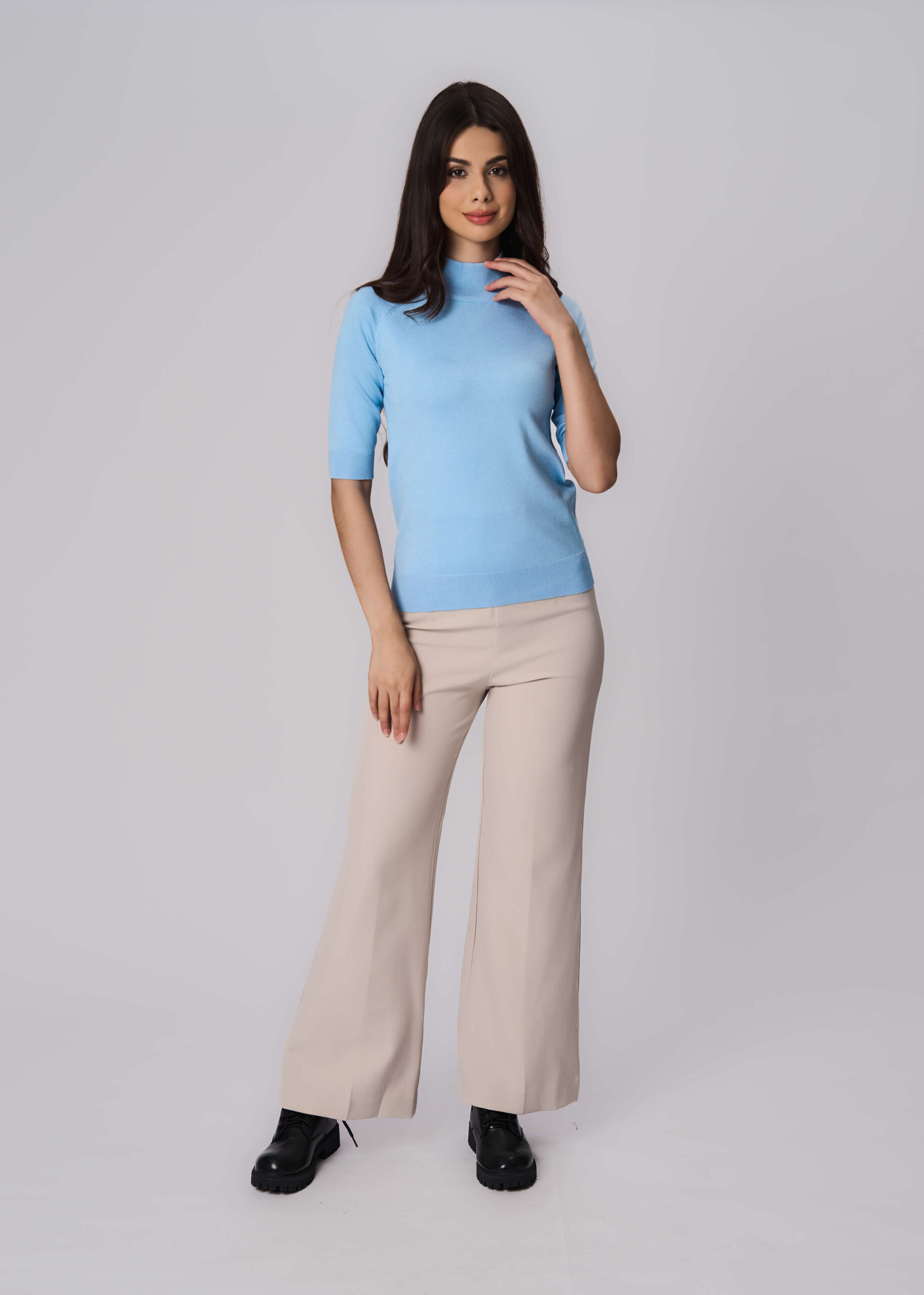 6225216020205-x Women Knitted Plain Blouse - Image 1