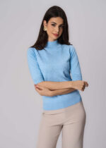 Women Knitted Plain Blouse - Image 2