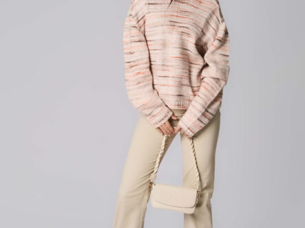 Women Knitted Striped Blouse