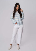 Women Knitted Striped Blouse