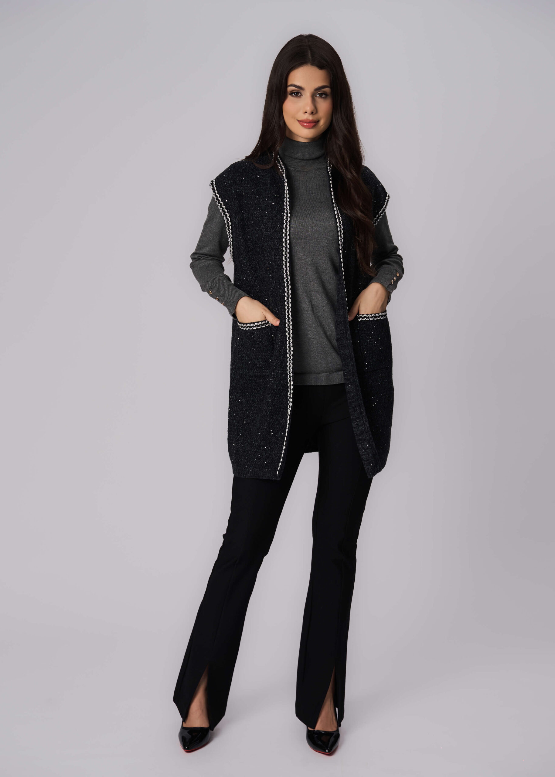 6225216020818-x Women Plain Knitted Blouse - Image 1