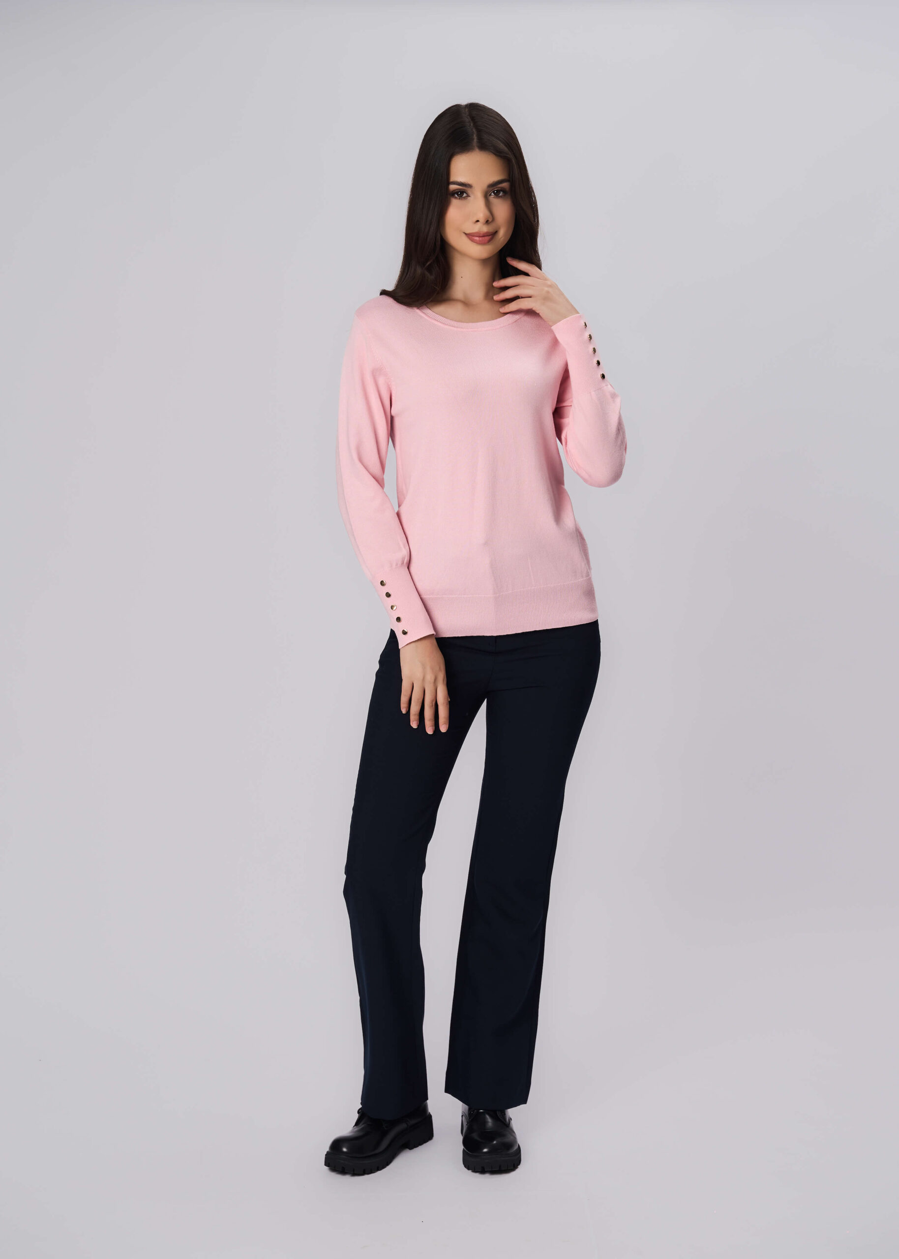 6225216020931-x Women Plain Knitted Blouse - Image 1