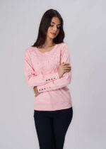 Women Plain Knitted Blouse - Image 2