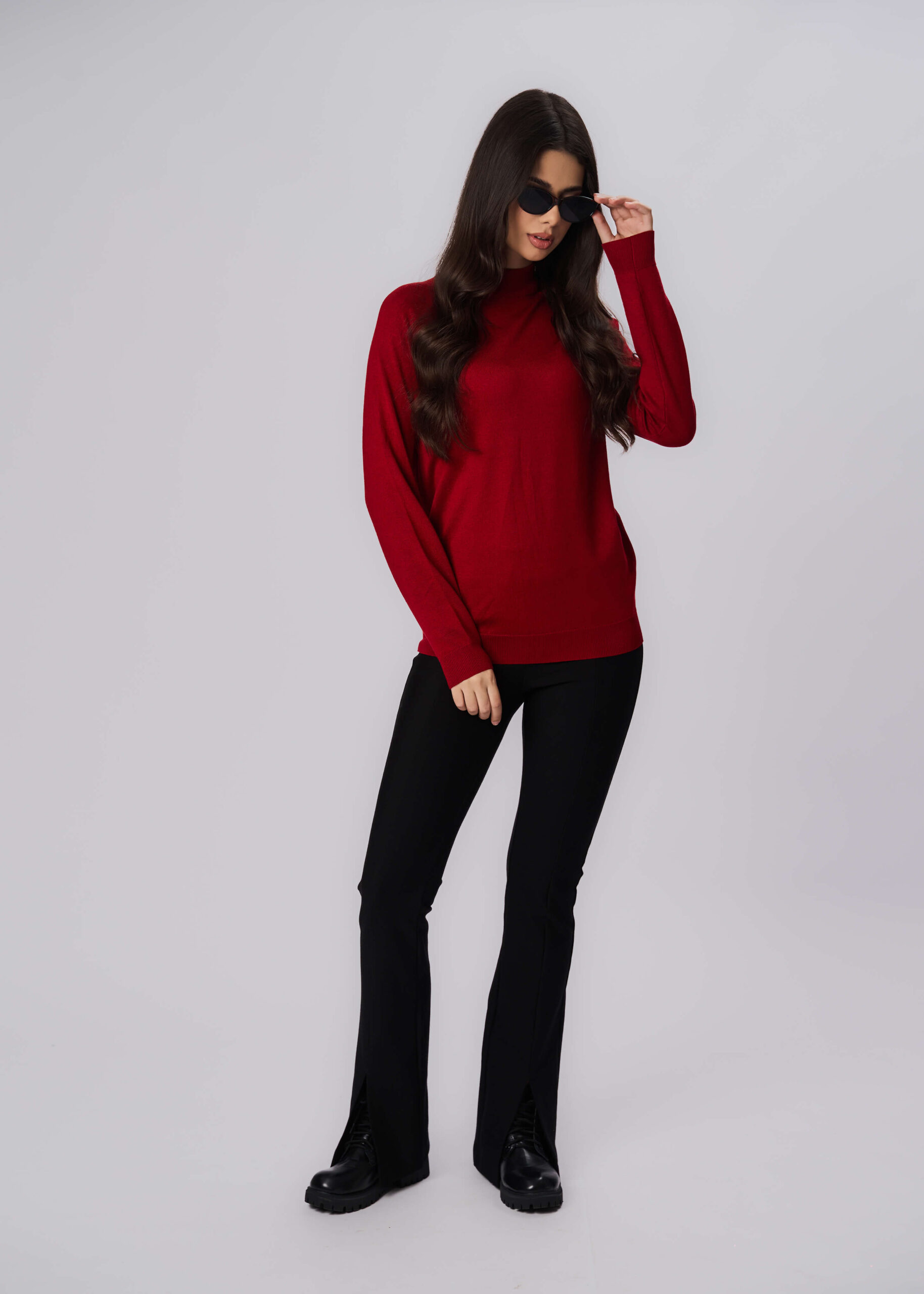 6225216021012-x Women Plain Knitted Blouse - Image 1