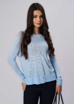 ⁦بلوزة نسائي محبوكة سادة⁩ - الصورة ⁦2⁩