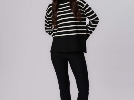 Women Striped Knitted Blouse