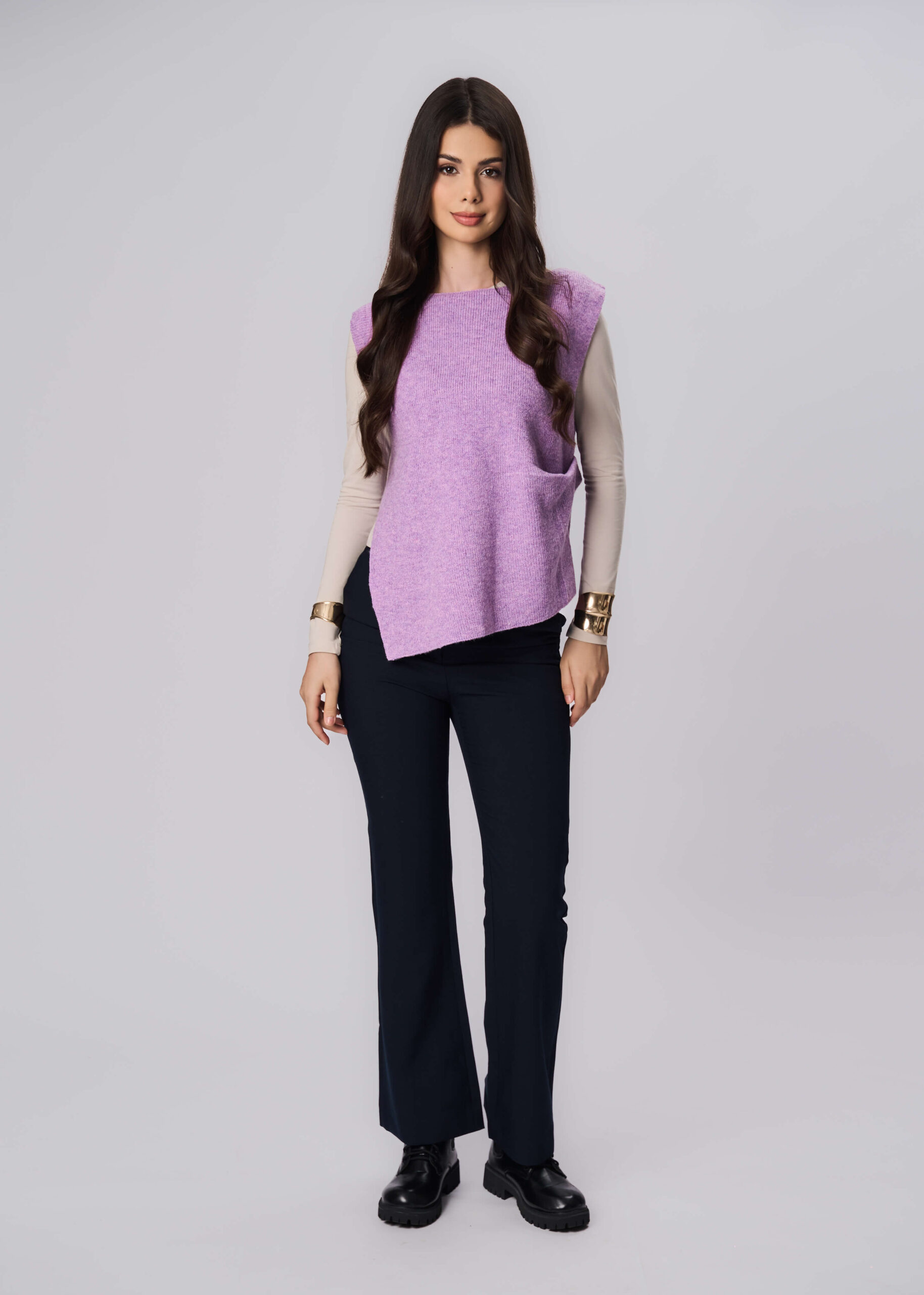 6225216023259-x Women Plain Knitted Blouse - Image 1