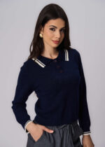 Women Knitted Fabric Blouse - Image 2