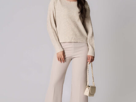 بلوزة نسائي محبوكة بنقش