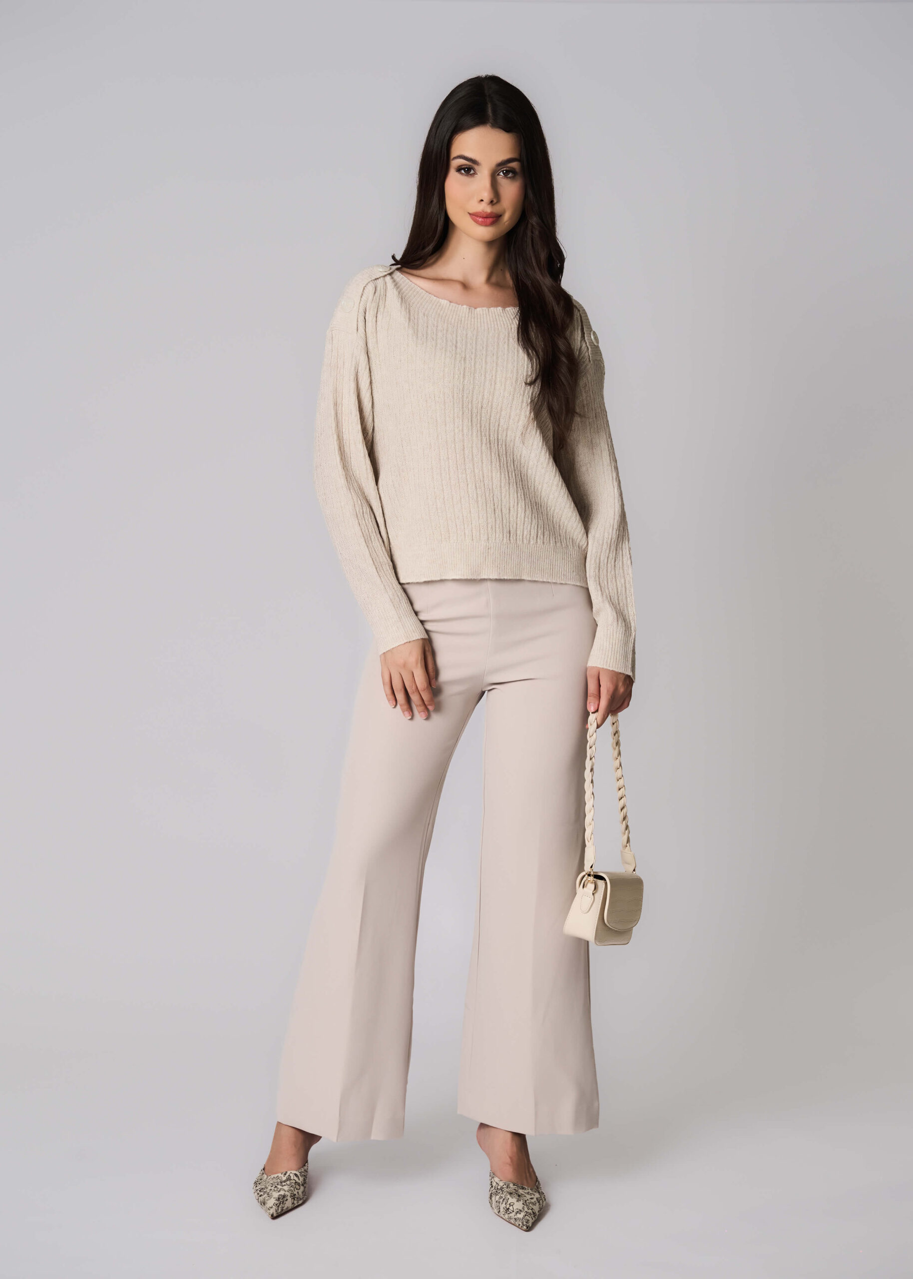 6225216024403-x Women Knitted Patterned Blouse - Image 1