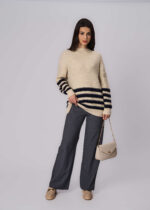 Women Knitted Striped Blouse