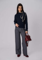 Women Knitted Striped Blouse