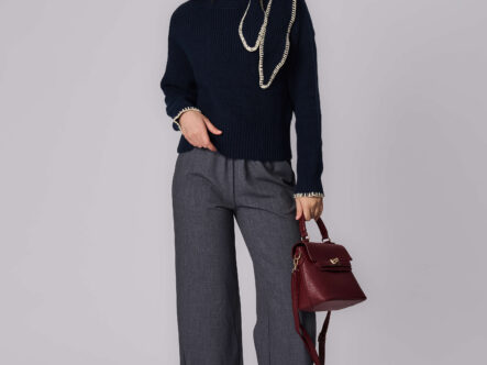 Women Knitted Striped Blouse