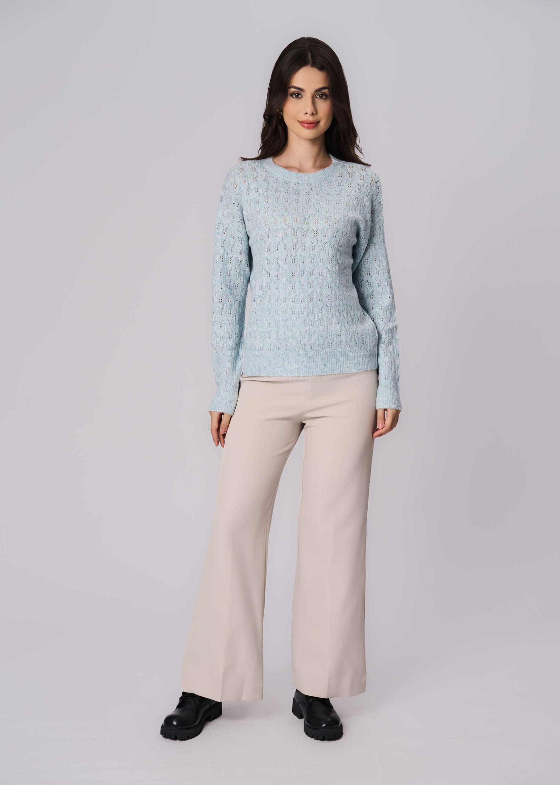 6225216025105-x Women Knitted Patterned Blouse - Image 1