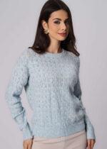 Women Knitted Patterned Blouse - Image 2