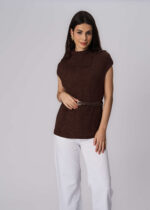 Women Knitted Striped Blouse - Image 2
