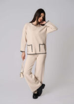 بلوزة نسائي بنسيج محبوك سادة