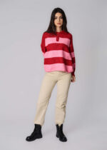 Women Knitted Striped Blouse