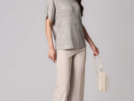 Women Knitted Glittery Fabric Blouse