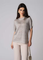 Women Knitted Glittery Fabric Blouse - Image 2