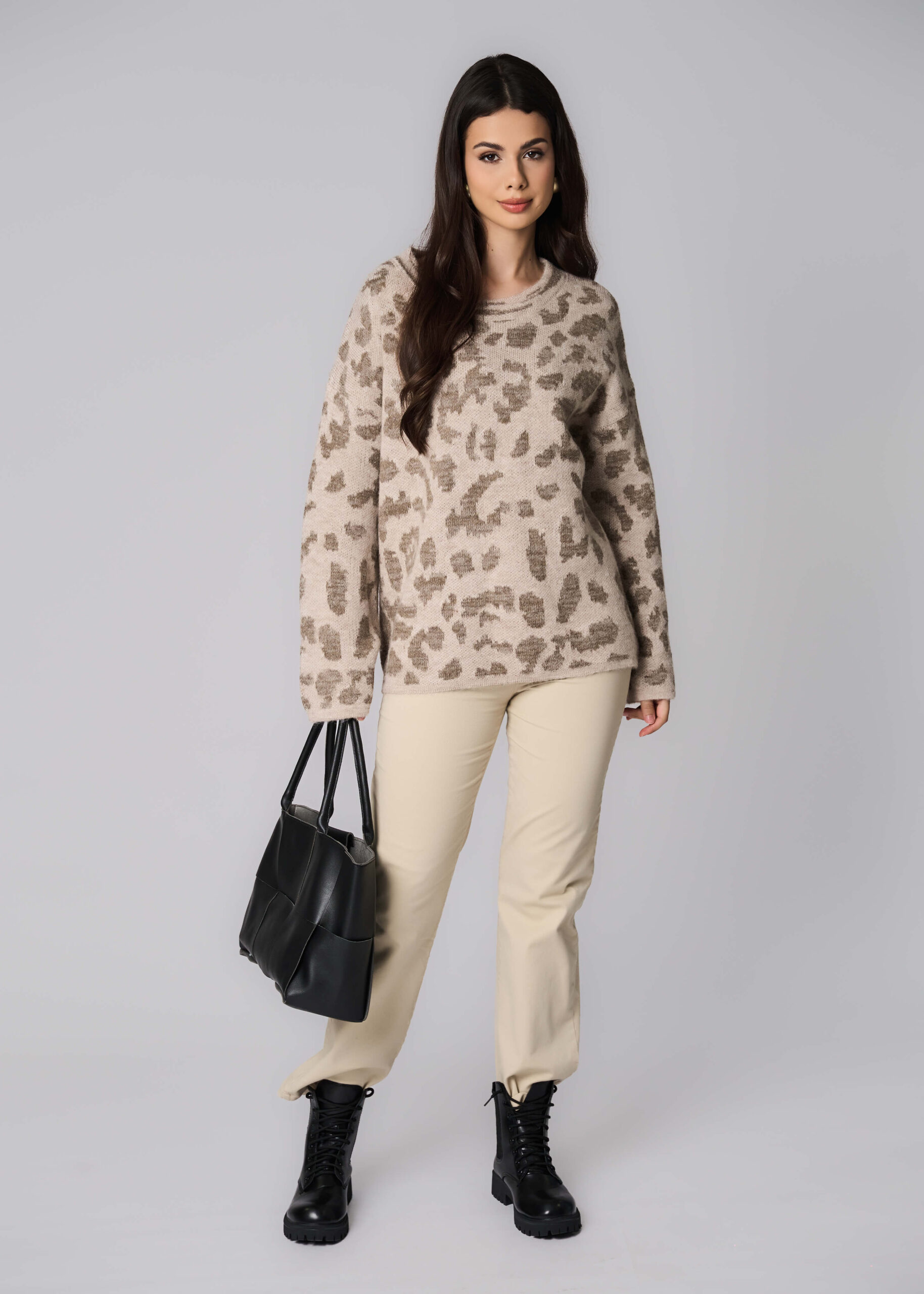 6225216026303-x Women Knitted Patterned Blouse - Image 1