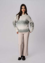 بلوزة نسائي بنسيج محبوك وبري مخطط