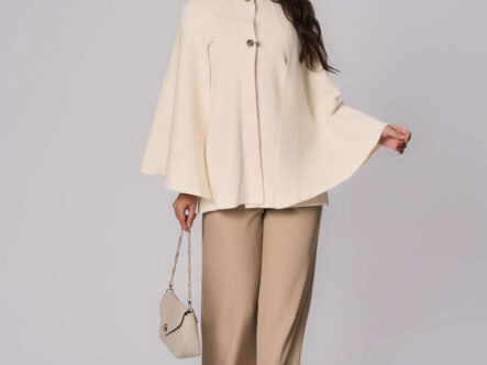 Women Knitted Fabric Plain Cape