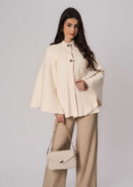 Women Knitted Fabric Plain Cape - Image 2