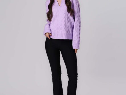 Women Knitted Braided Patterned Blouse