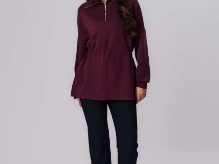 Women Plain Scuba Fabric Long Blouse