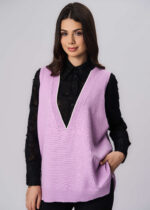 Women Knitted Plain Vest - Image 2
