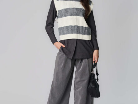 Women Knitted Patterned Fabric Blouse