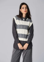 Women Knitted Patterned Fabric Blouse - Image 2