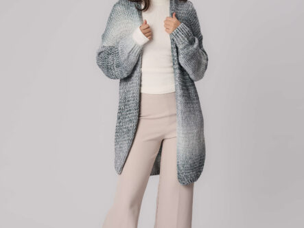 كارديجان نسائي محبوك بألوان مموجة