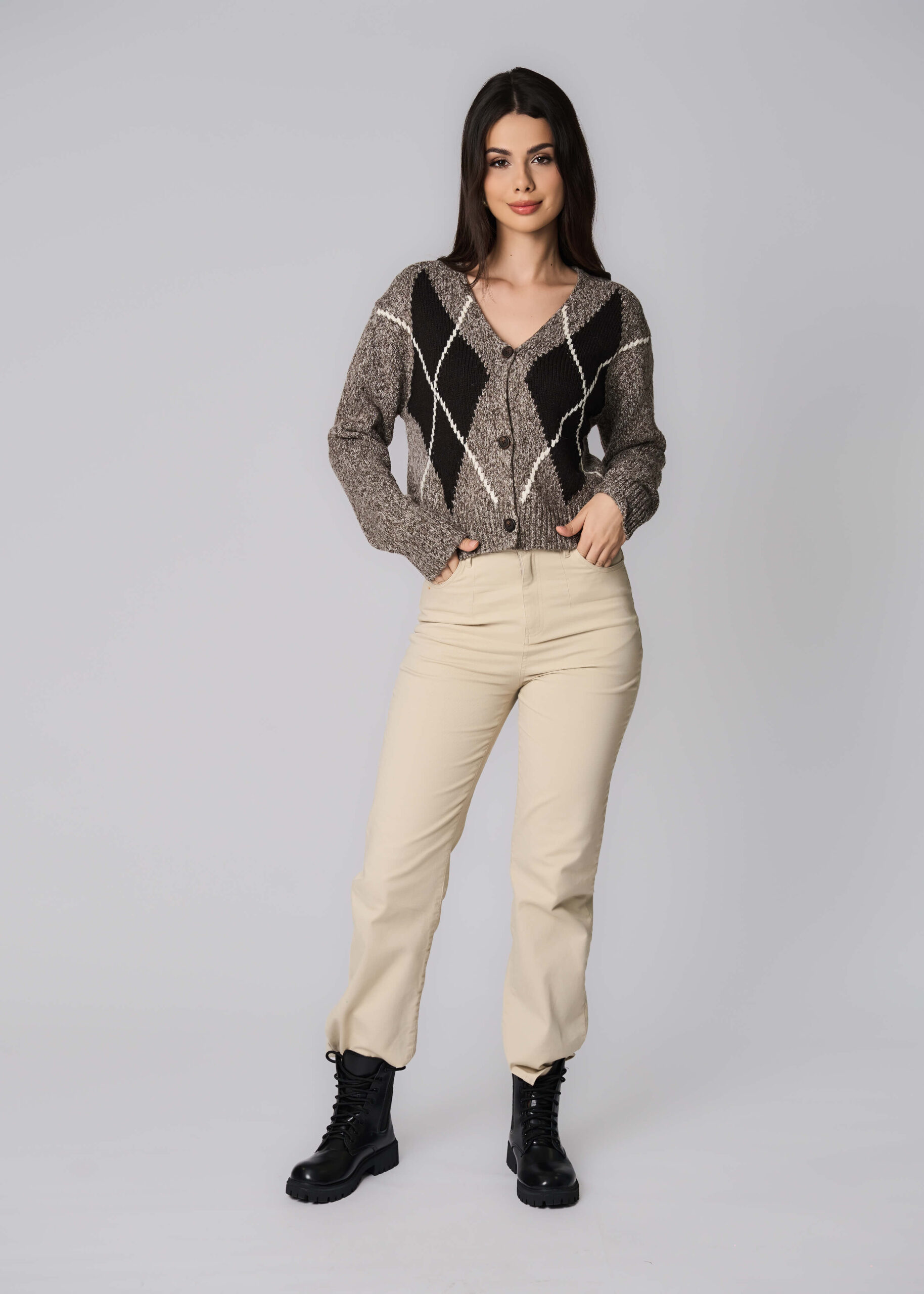 6225222026416-x Women Knitted Patterned Jacket - Image 1
