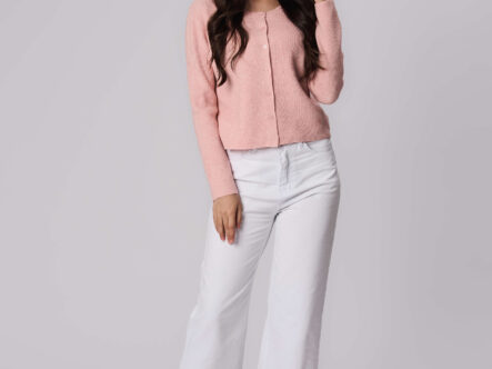 Women Knitted Striped Fabric Jacket