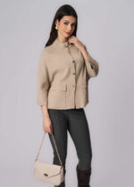 Women Knitted Plain Jacket - Image 2