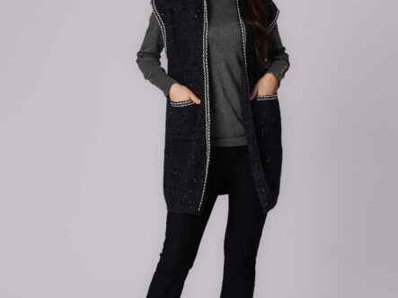 كارديجان نسائي بنسيج محبوك لامع