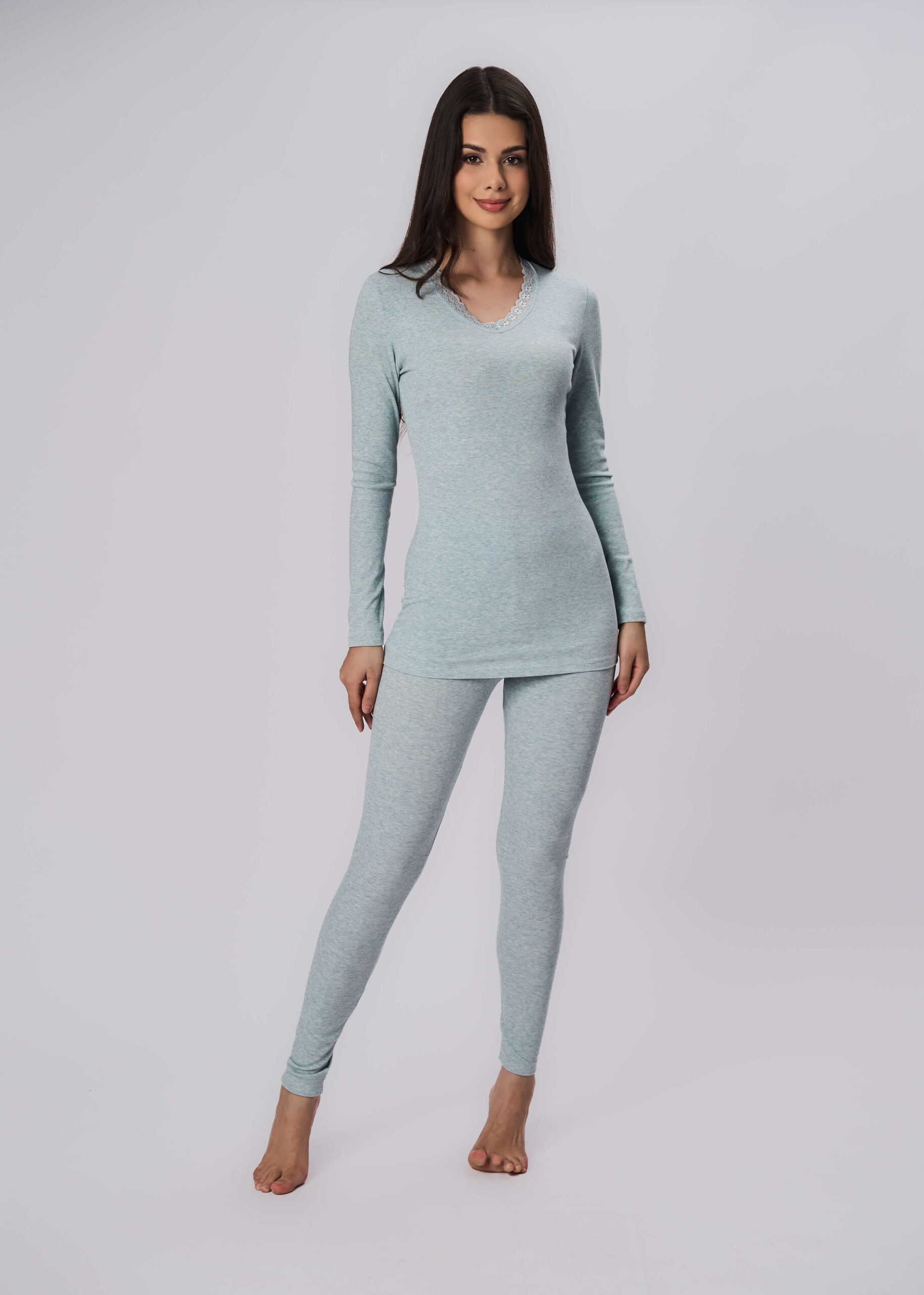 6225224007072-x بيجامة نسائي قطعتين سادة - الصورة 1