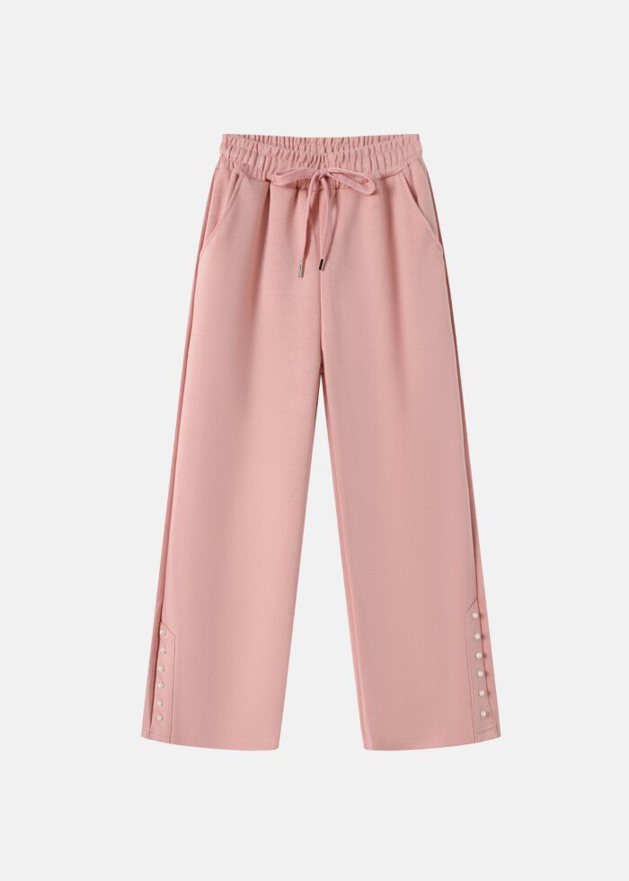 ⁦Kids Girl Pearls Decor Sport Trouser⁩ - الصورة ⁦1⁩