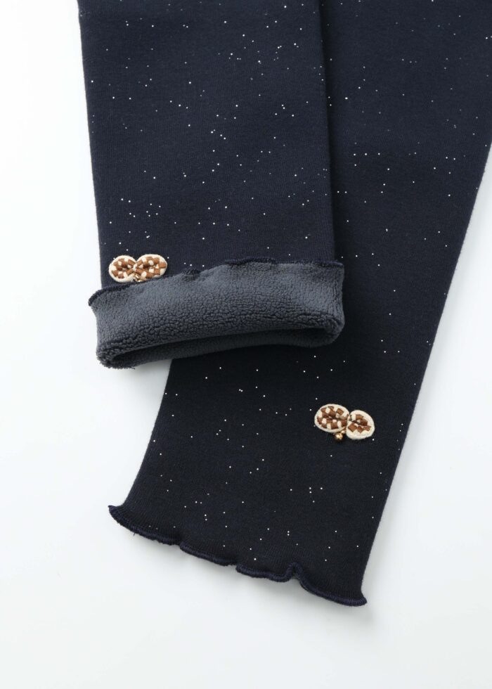 Kids Girl Fur-Lined Glittery Leggings - Image 4