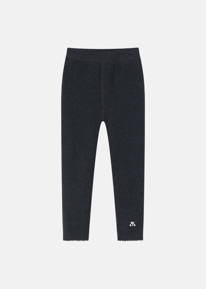Kids Girl Fur-Lined Plain Leggings - Image 1