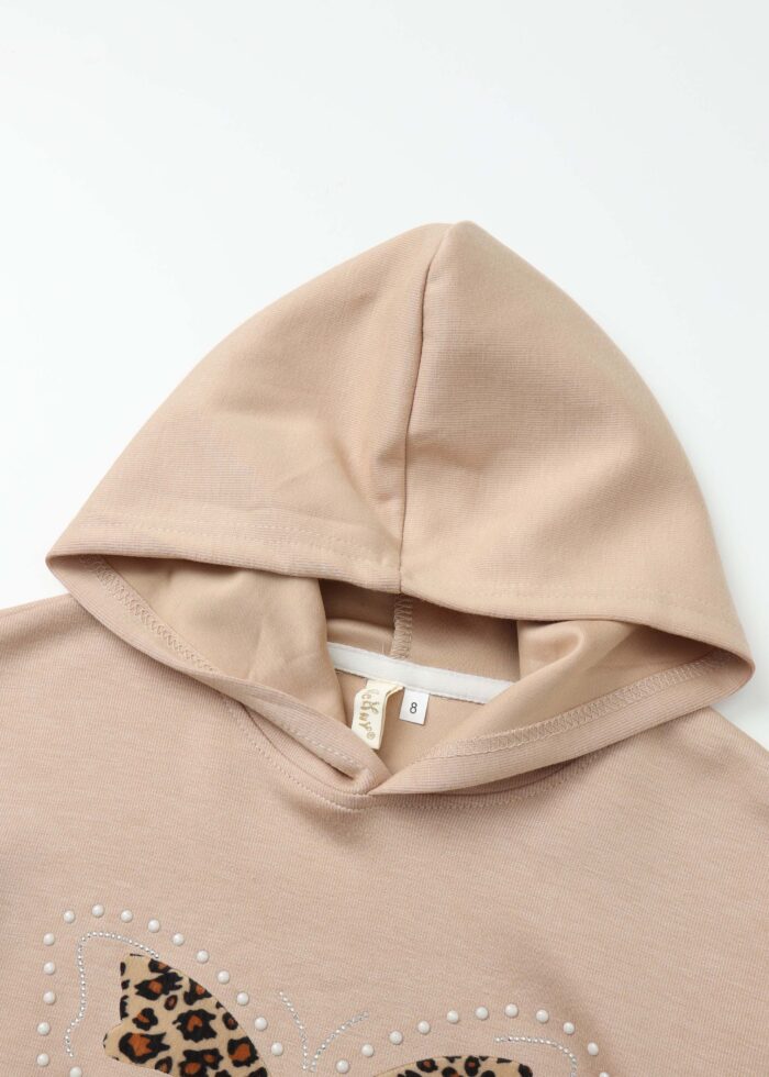 ⁦Kids Girl Butterfly Printed Hoodie⁩ - الصورة ⁦2⁩