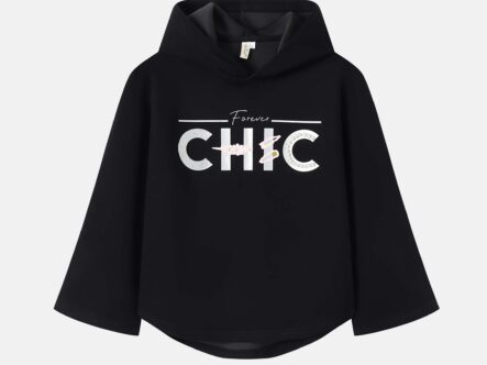 هودي أطفال بناتي بطباعة "Forever Chic"