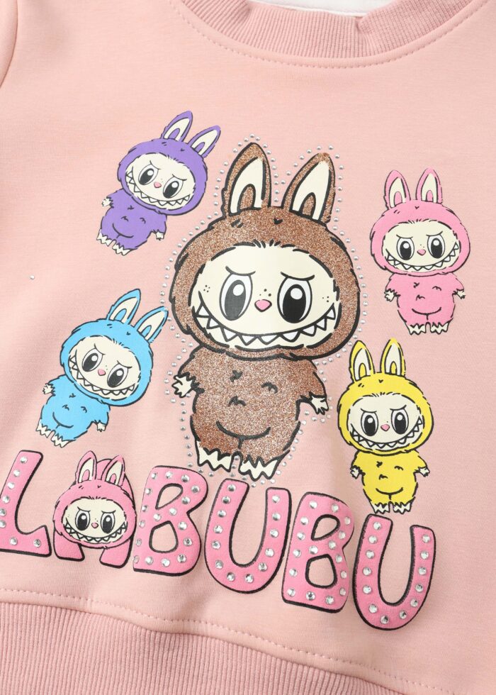 ⁦Baby Girl Two-Pieces Labubu Suit⁩ - الصورة ⁦4⁩