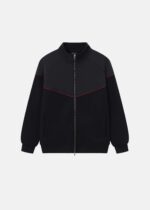 Men Mixed Fabric Track Jacket