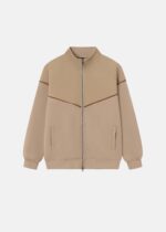 Men Mixed Fabric Track Jacket